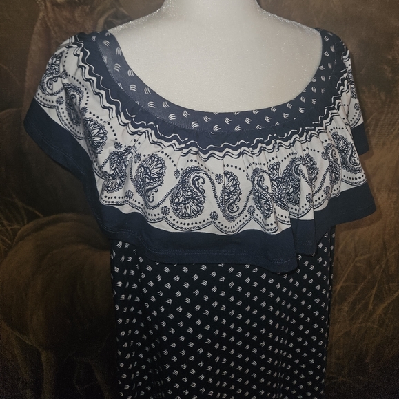 Lands'End Ruffled Maxi Long Dress M P - Picture 2 of 7